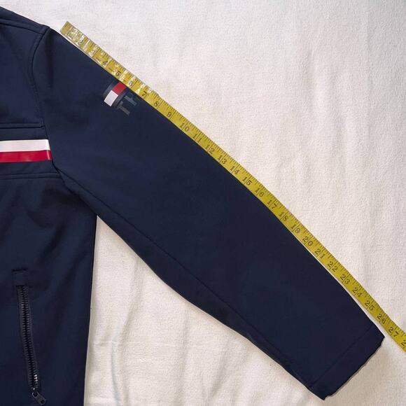 Tommy Hilfiger Navy Mesh Lined Zip Up Rain Jacket- L - Picture 10 of 14